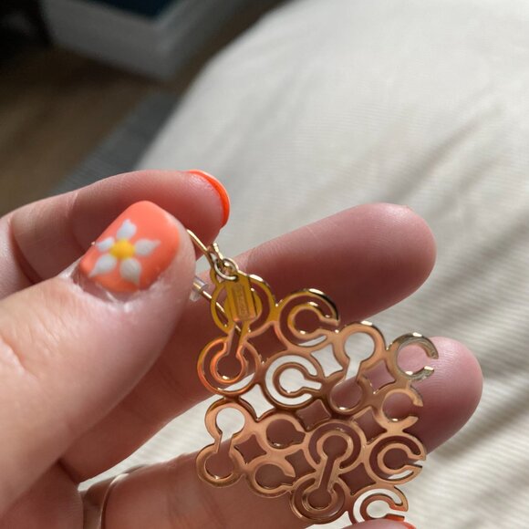 Dangly Coach Earrings Gold - Picture 3 of 7